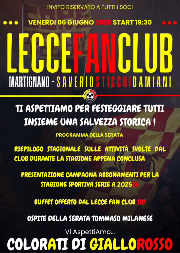 Festa del Socio Lecce Fan Club